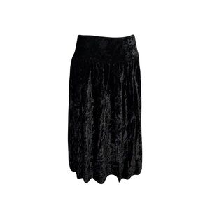 Vintage 80s Scott McClintock Black Velvet Midi Skirt